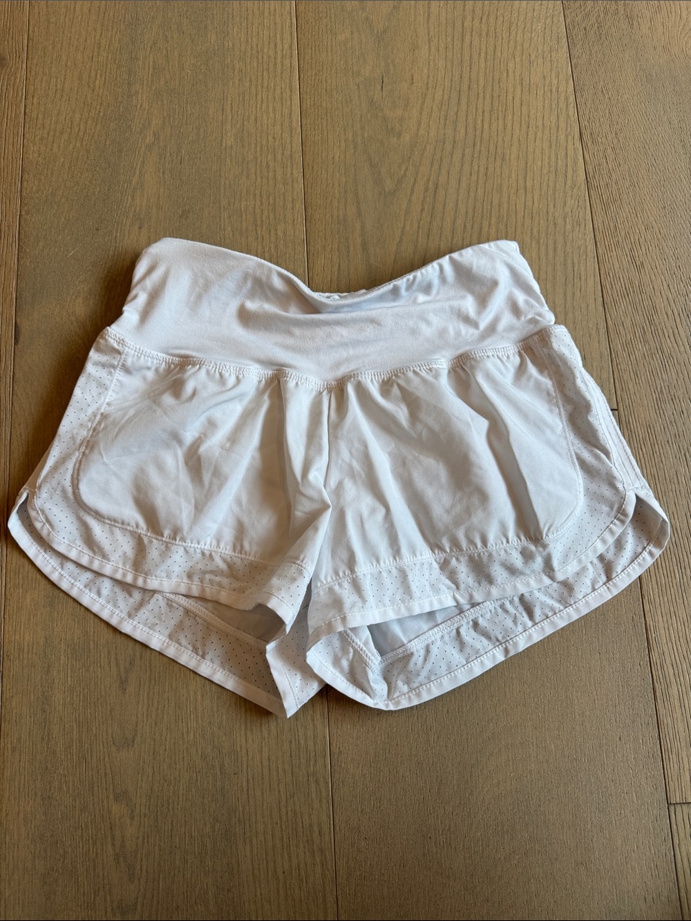 C9 by Champion White Women's Athletic Shorts with Perforated Trim
